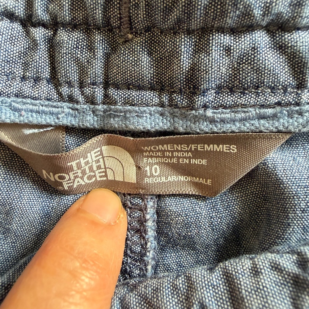The North Face Chambray Drawstring Shorts Blue Size 10 - Picture 3 of 3